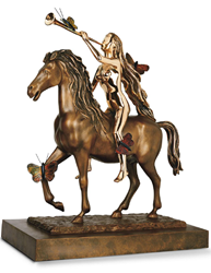Lady Godiva With Butterflies by Salvador Dali - Bronze Sculpture sized 20x20 inches. Available from Whitewall Galleries